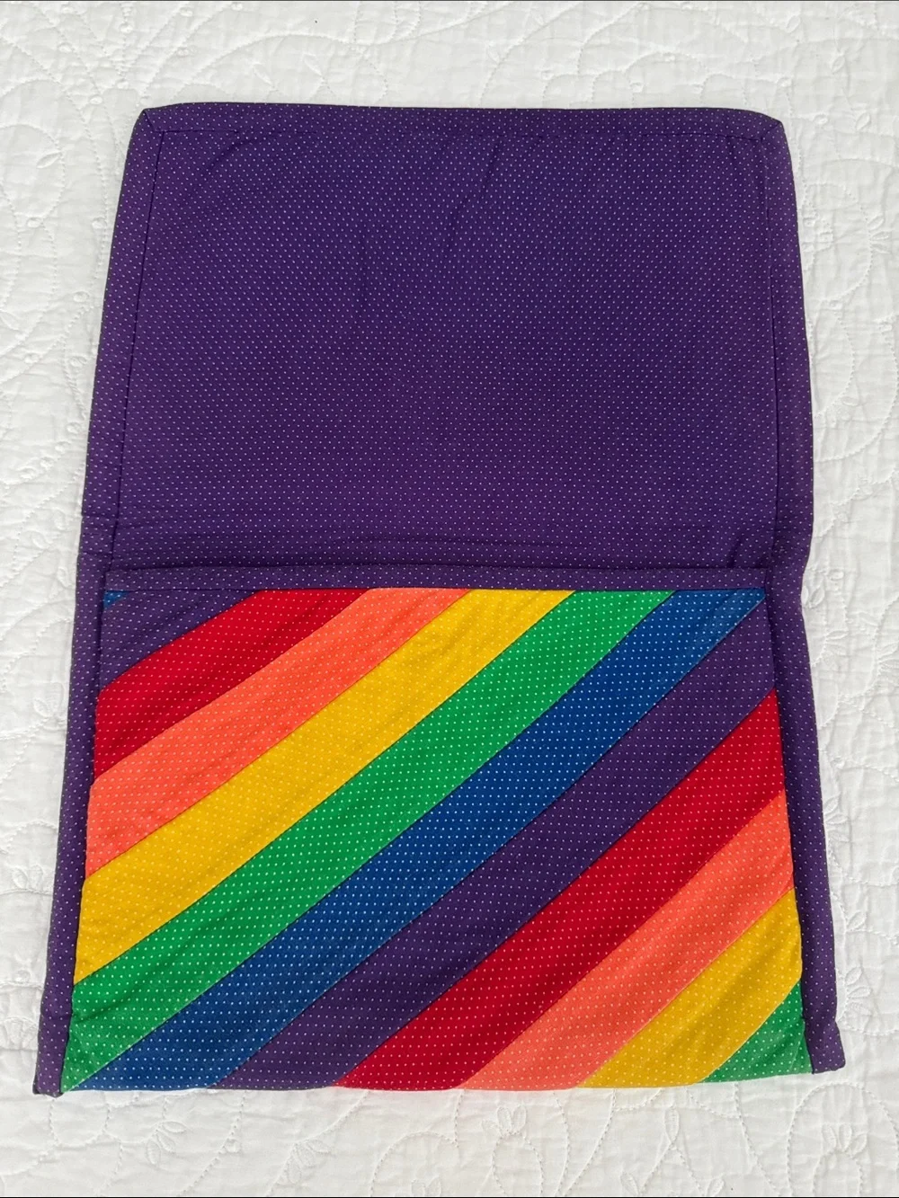 Handmade Rainbow Stripe Foldover Clutch